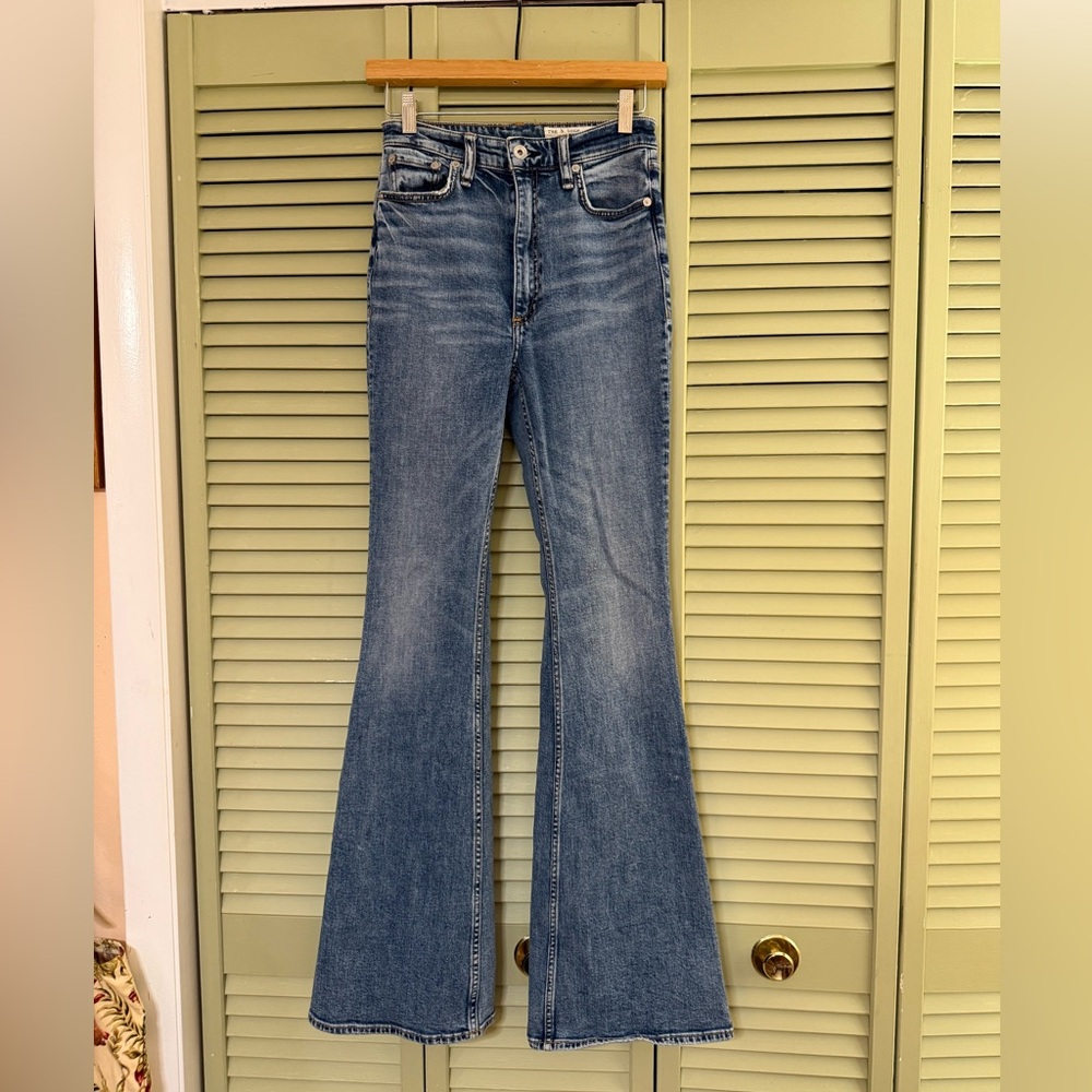 Rag and Bone Casey High Rise Flare Blue Jeans